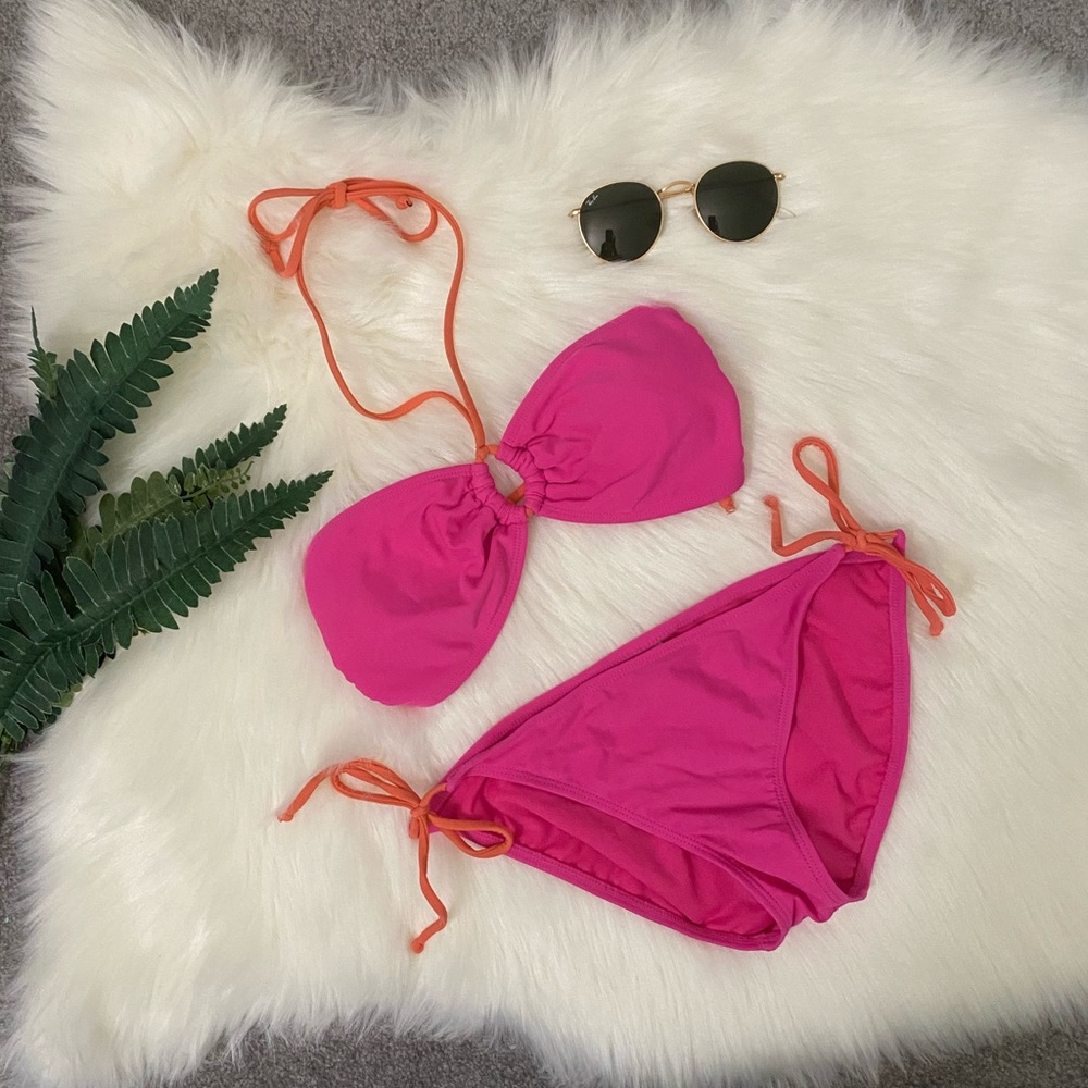 Pink and Orange Two-Piece Bikini